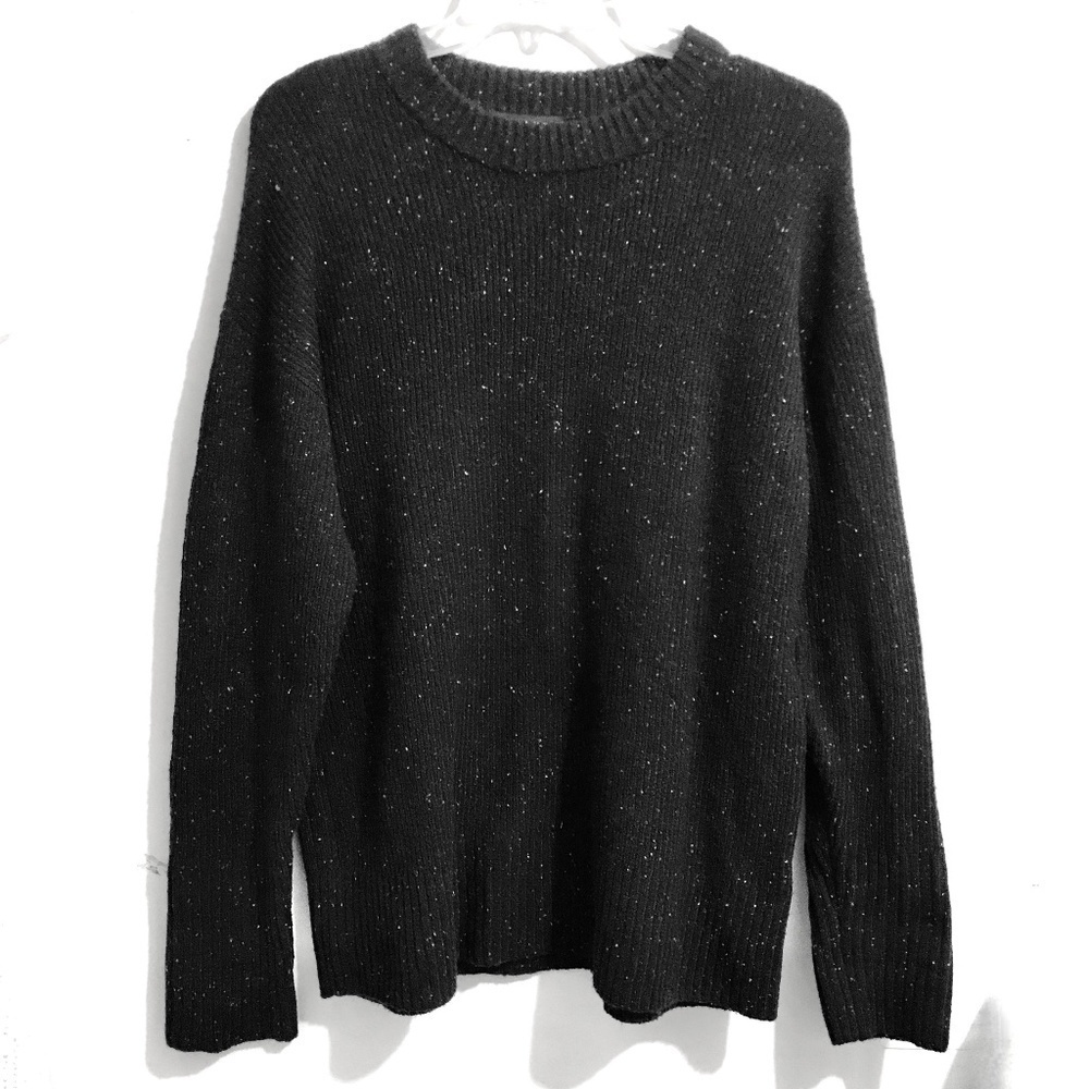 Something Navy Dark Brown Crew Neck Cotton, Poly, Wool Sweater XL